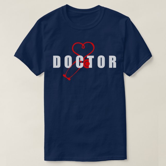 T-shirt Doctor Stethoscope Heart Love Funny Gift Idea 5 (Design devant)