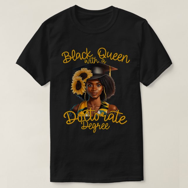 T-shirt Doctorat noir Diplôme Africain-Américain (Design devant)