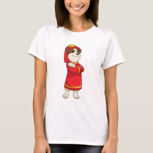 T-shirt Dog as Firefighter with Helmet
