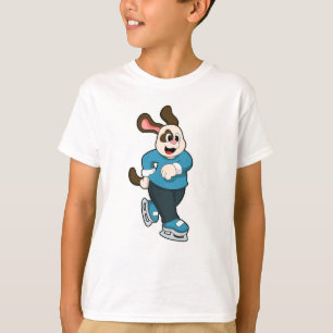 T-shirt Dog at Ice skating with Ice skates