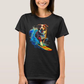 T-shirt Dog Australian Shepherd Surfer