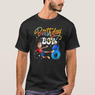T-shirt Dog Boy 8 Year Old Soccer Player 8th Birthday