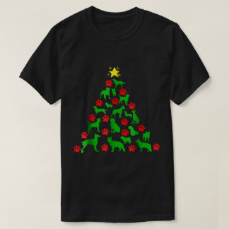 T-shirt Dog Christmas Tree Paw Print Design