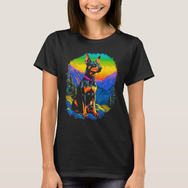 T-shirt Dog Doberman Pinscher Hike (Devant)