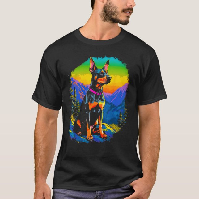 T-shirt Dog Doberman Pinscher Hike (Devant)