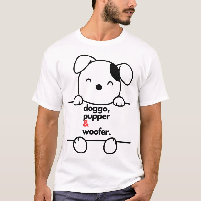 T-shirt Dog Doggo Pupper et Woofer (Devant)