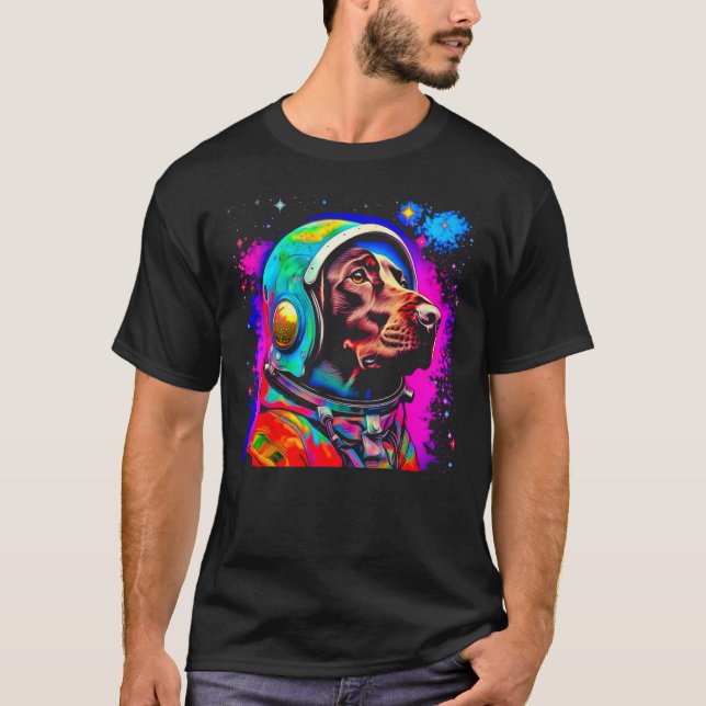 T-shirt Dog German Shorthaired Pointer Astronaut Space Des (Devant)