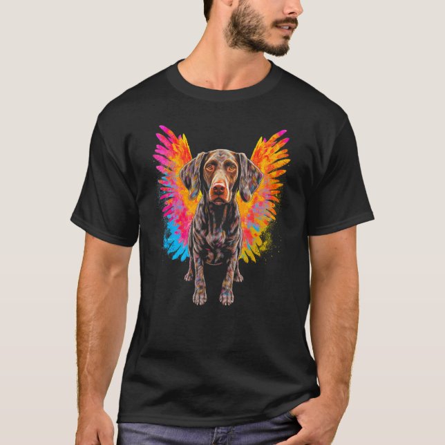 T-shirt Dog German Shorthaired Pointer Heaven (Devant)