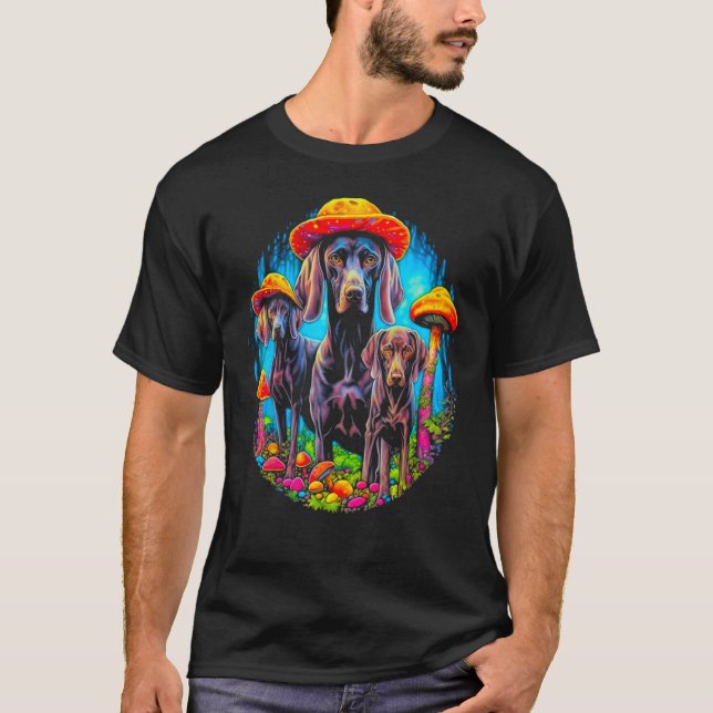 T-shirt Dog German Shorthaired Pointer Mushroom (Devant)