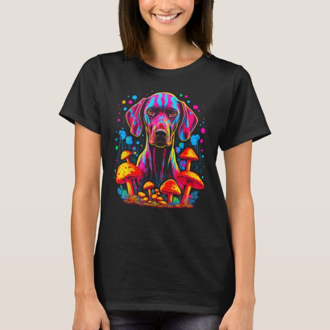 T-shirt Dog German Shorthaired Pointer Psychedelic Mushroo (Devant)