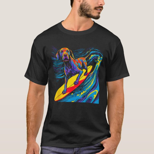 T-shirt Dog Great Dane Surfing (Devant)