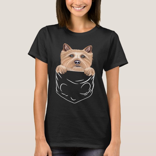 T-shirt Dog In Pocket Norwich Terrier  Dog (Devant)