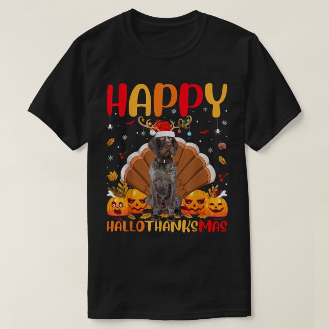 T-shirt Dog Lover Happy German Wirehaired Pointer Dog Hell (Design devant)