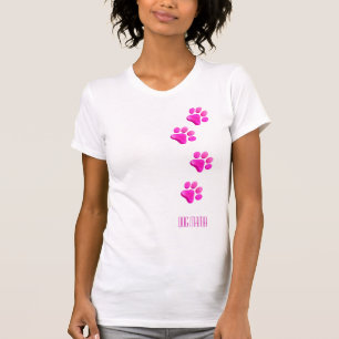T-shirt DOG MAMA Empreintes de pattes roses Animaux de com