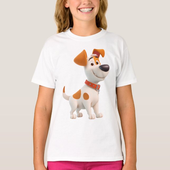 T-shirt Dog Mascot – Cute Cartoon Puppy Kids  (Devant)