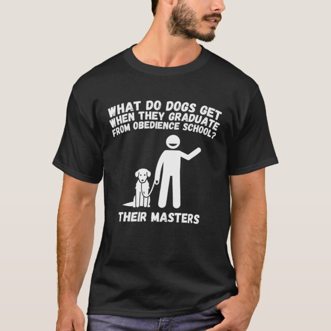 T-shirt Dog School Obedience Training Graduation Award (Devant)