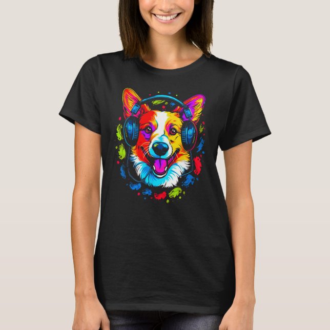 T-shirt Dog Welsh Corgi DJ (Devant)