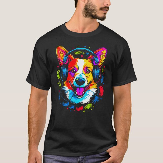 T-shirt Dog Welsh Corgi DJ (Devant)