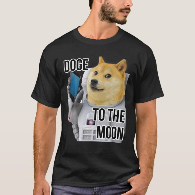 T-shirt DOGE À La Lune Crypto Coin Chien Mème (Devant)