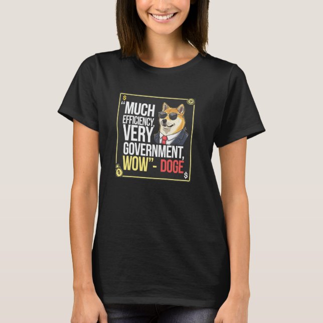 T-shirt Doge Government Efficiency Meme - Very Wow (Devant)