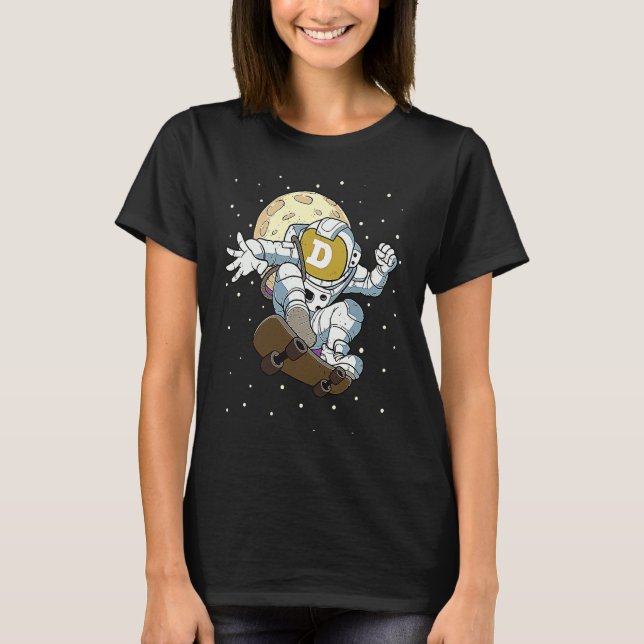 T-shirt Dogecoin Astronaut  Blockchain Dogecoin To The Moo (Devant)
