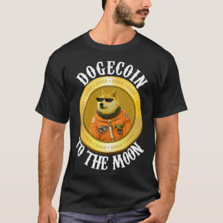 T-shirt Dogecoin Cool Homme'S Moon Astronaut Mème Chien Cr