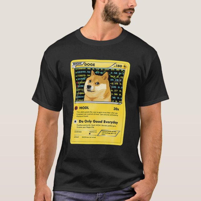 T-shirt Dogecoin Doge Carte HODL Crypto Mème Hommes Enfant (Devant)