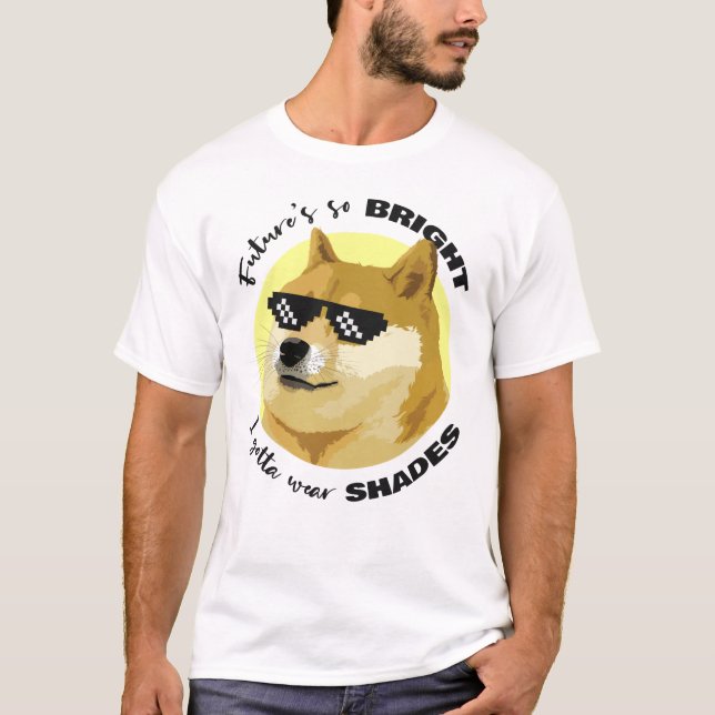 T-shirt Dogecoin Future Sunglasses Stock Crypto (Devant)