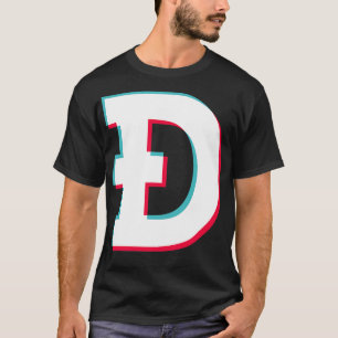 T-shirt Dogecoin Social Media App bleu rose paillette mode