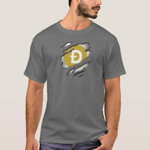 T-shirt Dogecoin Torn Image avec logo Reveal Underneto