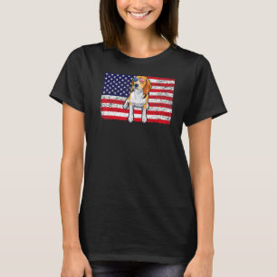 T-shirt Doggie Usa Propriétaire Chien Usa Beagle Usa Drape