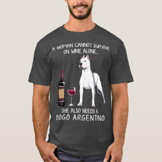 T-shirt Dogo Argentino and wine Funny dog 