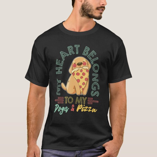 T-shirt Dogs And Pizza Italian Food Pizzaholics Pizza Love (Devant)