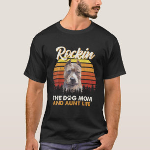 T-shirt Dogs Lover - Rockin The Pit Bull Maman Et Tante Li