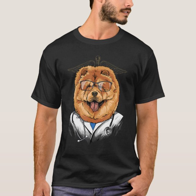 T-shirt Dogtor Chow Chow Vet Doctor Médecin Médecin Animau (Devant)