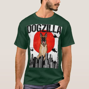 T-shirt Dogzilla japonais Vintage amusant Malinoi belge