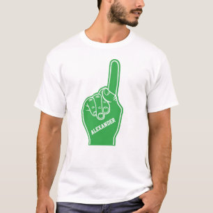 T-shirt Doigt en mousse de sport vert personnalisé