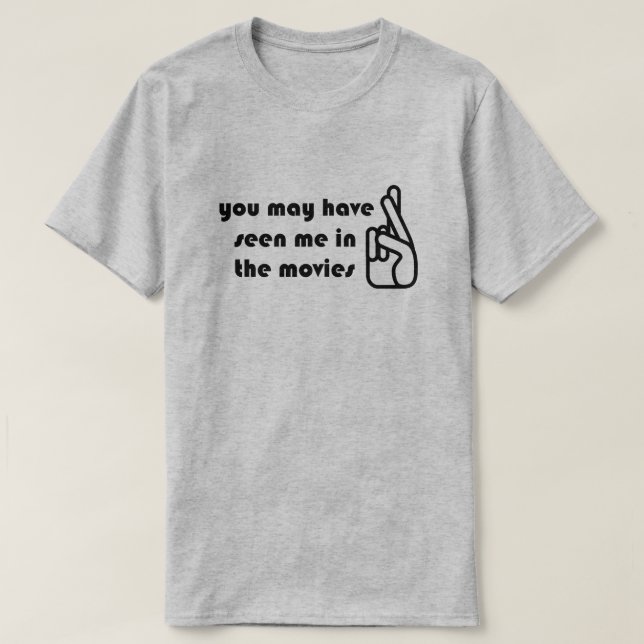 T-shirt Doigts croisés vus dans les films Mens GreyTshirt (Design devant)