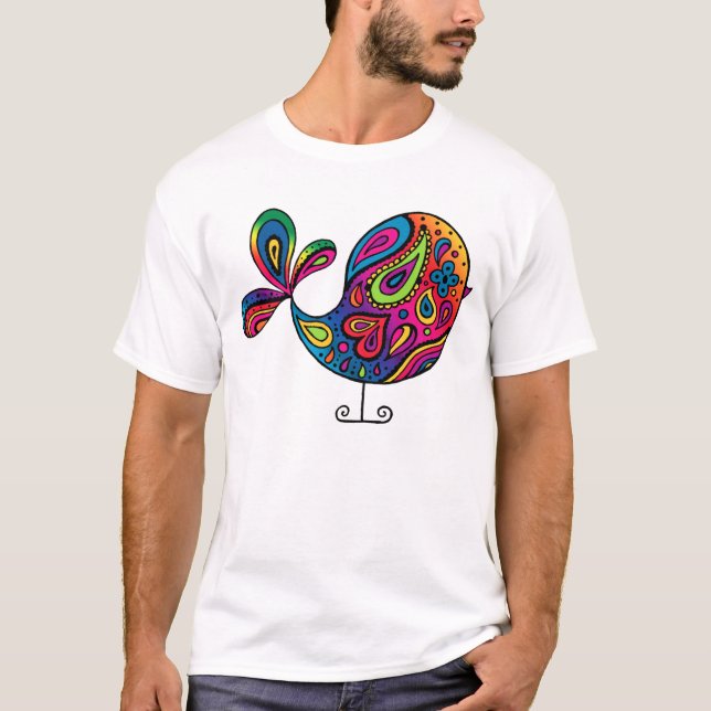 T-shirt d'oiseau d'arc-en-ciel (Devant)