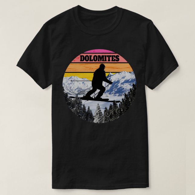 T-shirt Dolomites De Ski De Neige Champs De Ski Italie (Design devant)