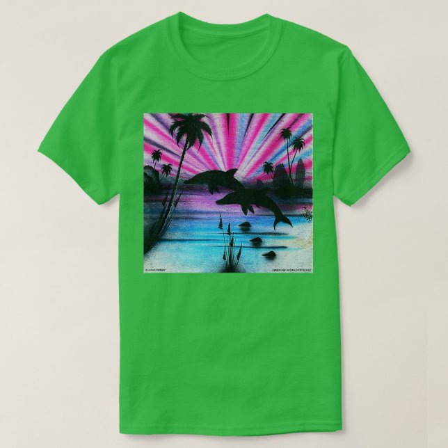 T-shirt Dolphin Abrush Peinture Mer Créature Océan Anima (Design devant)