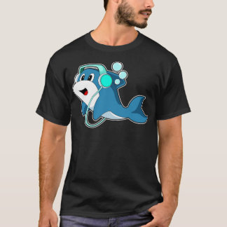T-shirt Dolphin Headphone Music 1