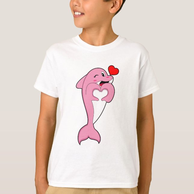 T-shirt Dolphin Love Heart (Devant)