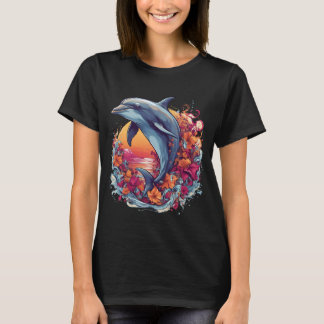T-shirt Dolphin stylisé - Graphisme d'inspiration 