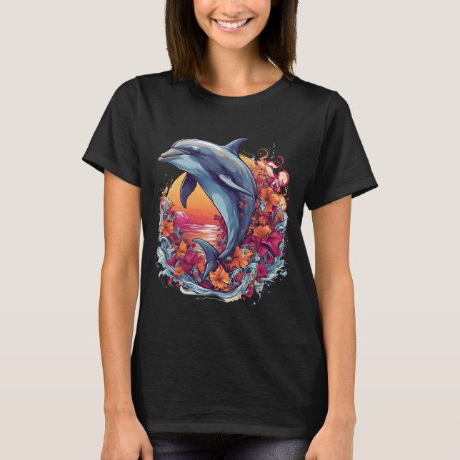 T-shirt Dolphin stylisé - Graphisme d'inspiration  (Devant)