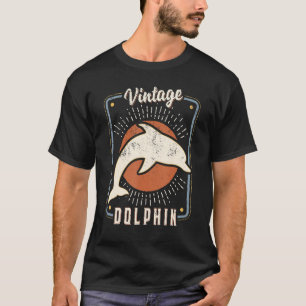 T-shirt Dolphin Vintage Rétro classique amour animal 1