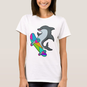 T-shirt Dolpin comme patineur avec skateboard