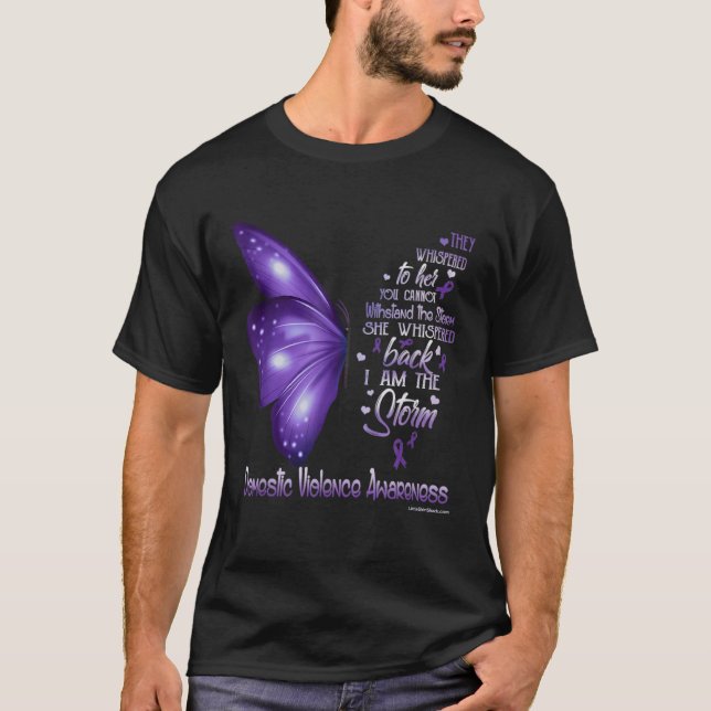 T-shirt Domestic Violence Awareness I am the storm (Devant)