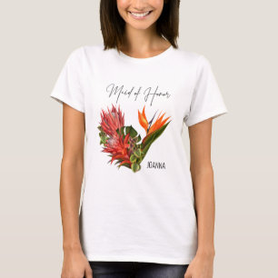 T-shirt Domestique tropicale de brise du mariage floral
