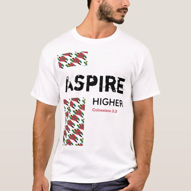 T-shirt Dominica ASPIRE Écriture chrétienne supérieure (Devant)